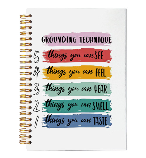 VNWEK Mental Health Grounding Techniques Spiral Notebook Journal 5.5 x 8.3 inches,Psychology Lined Hardcover Spiral Notebook,Mental Health Awareness Gifts VNWEK Mental Health Grounding Techniques Spiral Notebook Journal 5.5 x 8.3 inches,Psychology Lined Hardcover Spiral Notebook,Mental Health Awareness Gifts