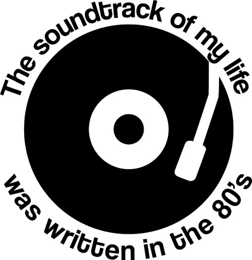 The Soundtrack of My Life was Written in The 80s Funny Record l Wall Decals for Walls Peel and Stick Wall Art murals Black Small 8 Inch