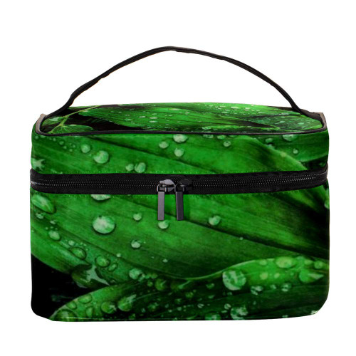 Inhomer Cosmetic Bag Water Drops On Leave Travel Makeup Case Handy Toiletry Organizer Storage Box Inhomer Cosmetic Bag Water Drops On Leave Travel Makeup Case Handy Toiletry Organizer Storage Box