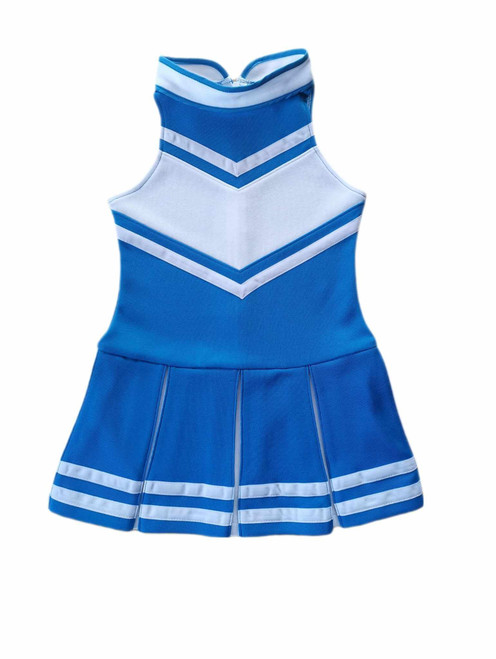 Total 2550 Little Girls' Children Kids Dress Cheerleader Uniform Cheerleading Halloween Costume Medium Blue/White (L / 8-10)