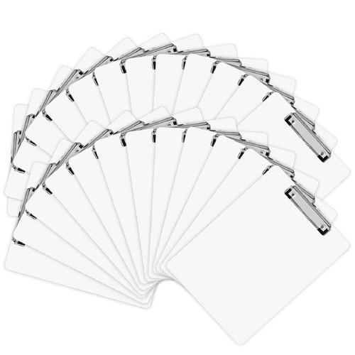 Dry Erase Clipboards, HERKKA 25 Pack Hardboard Office Whiteboard Clipboards Low Profile Clip Standard A4 Letter Size, ECO Friendly, Size 12.5 x 9 Inch