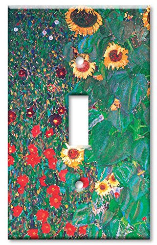 Single Gang Toggle Wall Plate - Klimt: Sunflowers