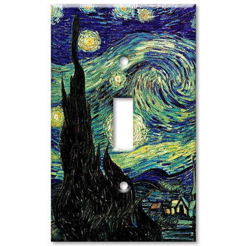 Van Gogh: Starry Night Metal Wall Plate - Single Gang Toggle Van Gogh: Starry Night Metal Wall Plate - Single Gang Toggle