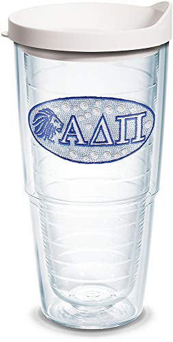Tervis 1075963 Sorority - Alpha Delta Pi Tumbler with Emblem and White Lid 24oz, Clear
