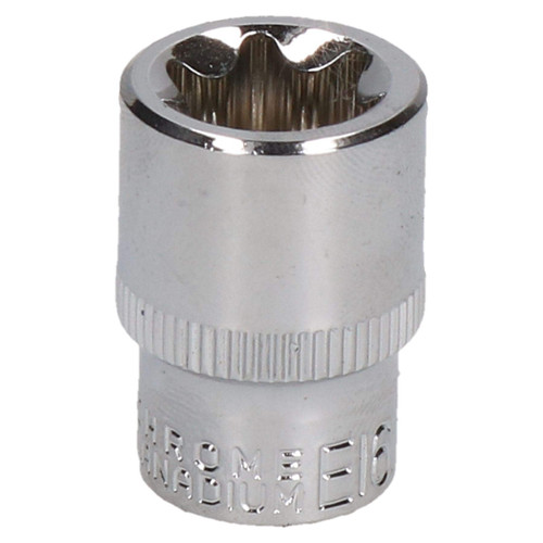 E16 Female Torx Socket Star Bit 3/8" Drive Standard External Chrome Vanadium