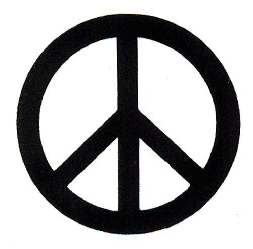 Peace Resource Project Black Over White Peace Sign - Small Magnetic Bumper Sticker/Decal Magnet (3" x 3")
