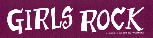 Peace Resource Project Girls Rock Feminism Small Magnetic Car Bumper Sticker Fridge Magnet 6.5-by-1.75 Inches