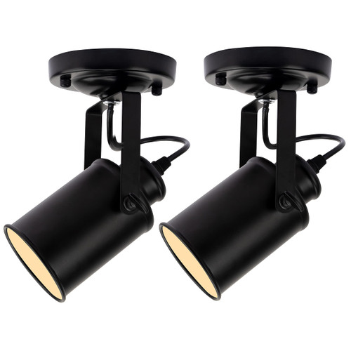 Black Wall Sconces Set of Two, Metal Industrial Wall Lamps Wall Art Spotlight Lamp Indoor Wall Mount Light for Bedside Tables, Bookshelves, Reading Lights, Retro Loft Sconces Wall Ceiling Lighting