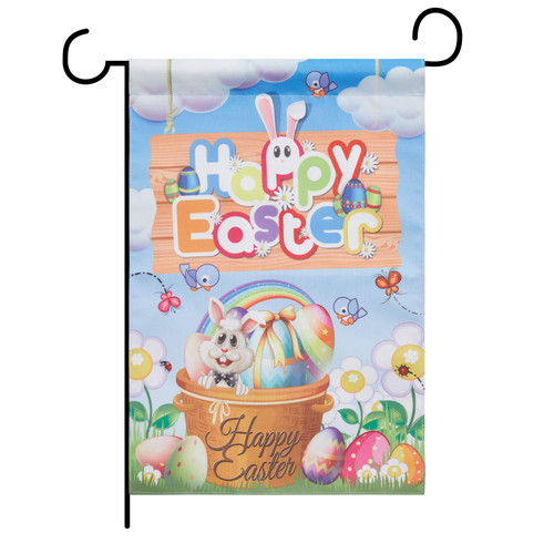 Easter Flag, Easter Garden Flags, Gnome Bunny Eggs Car Easter Decorations Flags for Outdoors Garden Yard 12x18 Double Sided (Style#572A)