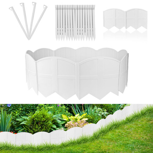 20Pcs Garden Edging Border Landscape Edging Lawn Garden Fence Edgings Decorative Landscape Border 20Ft Length Landscaping Edging with 20 Pcs Stakes for Lawn Garden Flower Bed Yard,Lawn Edging (White) 20Pcs Garden Edging Border Landscape Edging Lawn Garden Fence Edgings Decorative Landscape Border 20Ft Length Landscaping Edging with 20 Pcs Stakes for Lawn Garden Flower Bed Yard,Lawn Edging (White)