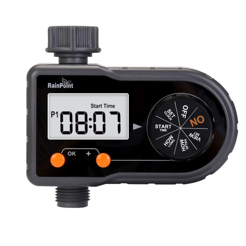 Ufandia Watering Timer, Hose Timer Single-Outlet Sprinkler Timer for Drip Irrigation System, Digital Programmable 3/4" Hose Timer Outdoor Irrigation Timer for Garden, Yard and Lawn Watering