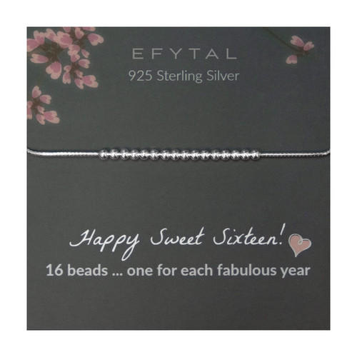 EFYTAL Sweet 16 Gifts for Girls, 925 Sterling Silver Sweet Sixteen Bracelet for 16 Year Old Girl, 16th Birthday Gifts for Girls, Sweet 16 Birthday Decorations, Party EFYTAL Sweet 16 Gifts for Girls, 925 Sterling Silver Sweet Sixteen Bracelet for 16 Year Old Girl, 16th Birthday Gifts for Girls, Sweet 16 Birthday Decorations, Party