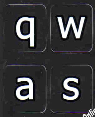 English Us Large Lettering (Lower case) Non Transparent Black Backgroubd Keyboard Stickers for Laptops Desktop Computers Keyboards