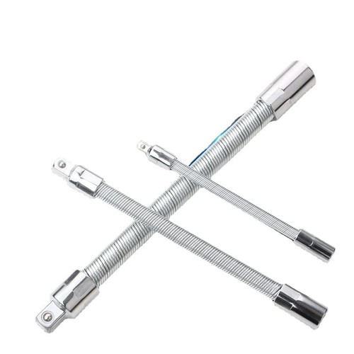 3Pcs Wrench Sleeve Extension Rod Socket Wrenches Drive Head Bendable 1/4 3/8 1/2 Drive Flexible Socket Extension Bar Adapter Metal Shaft Conversion Head High Torque Socket Hand Tool Set