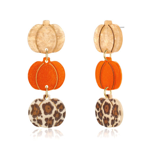 ENSKEFEN Halloween Pumpkin Earrings for Women Cute Pumpkin Dangle Drop Earrings Acrylic Halloween Earrings Halloween Costumes Party Jewelry Gifts