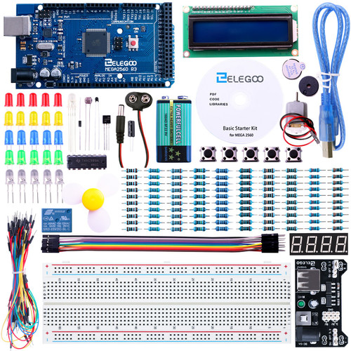 ELEGOO Mega R3 2560 Project Starter Kit Compatible with Arduino IDE MEGA - Including 16 Tutorials CD