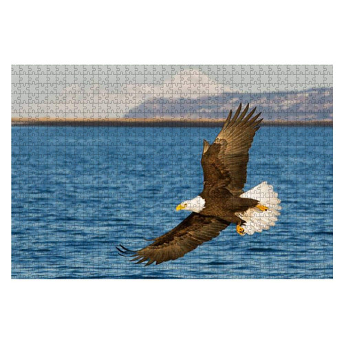 Wooden Puzzle 1000 Pieces Bald Eagle Flying Jigsaw Puzzles for Children or Adults Educational Toys Decompression Game