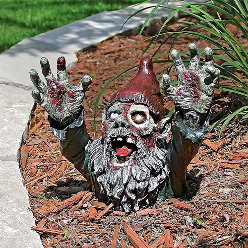 Horror Gnomes Zombie Garden Decoration Outdoor Statues Halloween Bloody Killer Creepy Lawn Yard Decor Resin (Crawling)