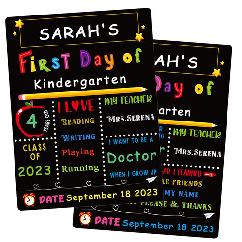 FaCraft First & Last Day of School Chalkboard Sign Back to School Board for Kids Boys Girls Double Sided 1st Day of Preschool/Kindergarten Chalkboard Reusable First Day of School Photo Prop Sign FaCraft First & Last Day of School Chalkboard Sign Back to School Board for Kids Boys Girls Double Sided 1st Day of Preschool/Kindergarten Chalkboard Reusable First Day of School Photo Prop Sign