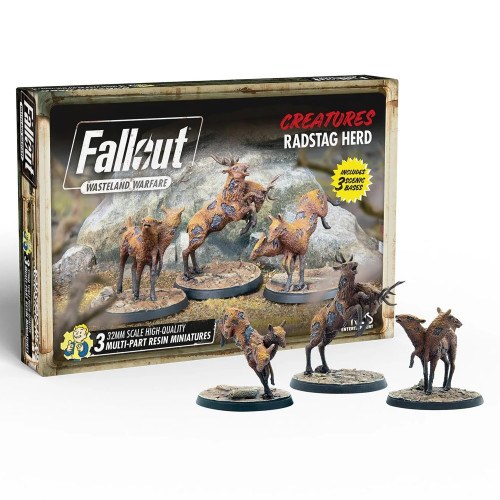 Modiphius Entertainment Fallout: Wasteland Warfare - Creatures: Radstag Herd - English,Grey