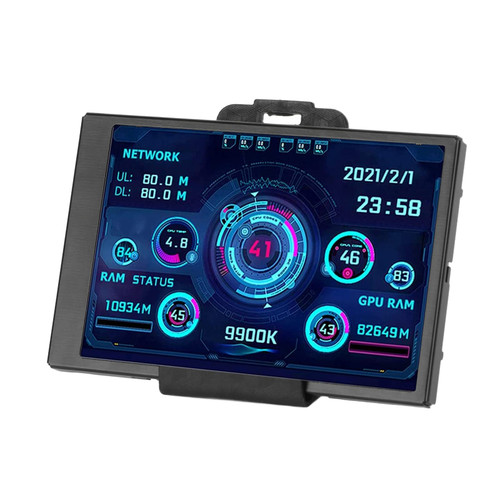 GOWENIC 3.5 inch IPS USB Mini Screen, Computer Case Secondary Monitor, for AIDA64 PC CPU RAM HDD Data Monitor Temperature Display, Type C Sub Screen for Computer Case