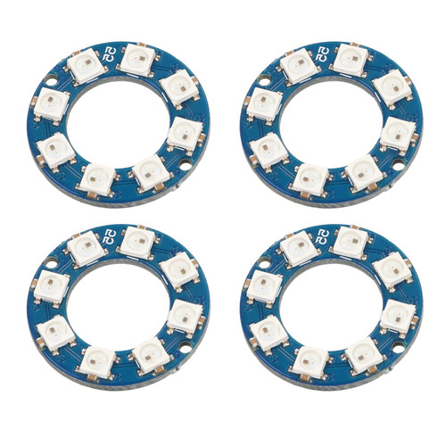 Tgoon 4Pcs RGB Light Module Accessory, LED Lights Home Decor Full Color 8 Channel LED Module Digital Interface WS2812 5050 5V LED Ring Lamp Board for Room