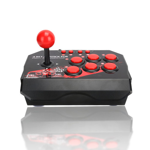 Zhiyavex Universal Arcade Fight Stick, with Spherical Metal Joystick and 6 Round Control Buttons, USB PC Stick, Arcade Games Accessories,