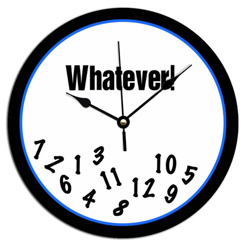 ArogGeld Whatever Funny Custom Wall Clock Vintage Wooden Round Decor 10 Inch Battery Operated Large Decorative Silent Wood Hanging Clocks for Bedroom Living Room, One Size