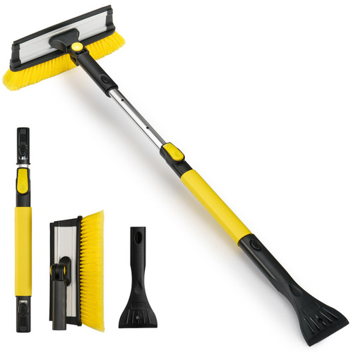 Car Snow Brush Ice Scraper Remover with Squeegee 40 inch Long Handle Extendable Windshield Snow Scrapers Removal Shovel for Ice and Snow for Car SUV Truck Windshield Windows