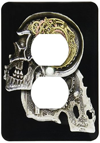 3dRose lsp_102675_6 Steampunk Gothic Faux Metal Skull Image 2 Plug Outlet Cover
