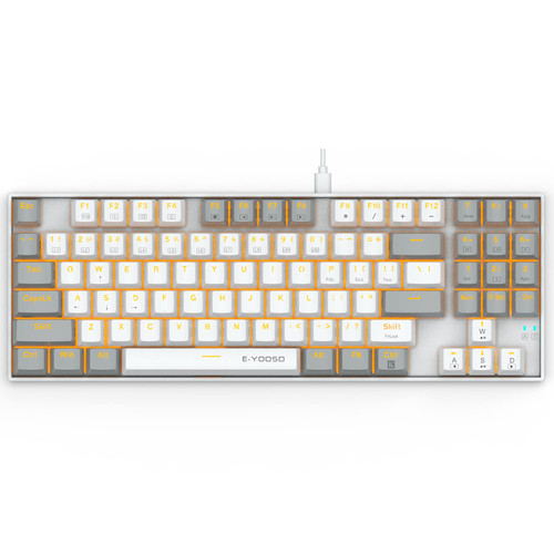 DEANEEK Mechanical Keyboard Hotswap 87 Keys Wired USB Gaming Keyboard Blue LED Backlight/N-Key Rollover, Tenkeyless Computer for Windows Mac PC Gaming (W&G Brown Switch)
