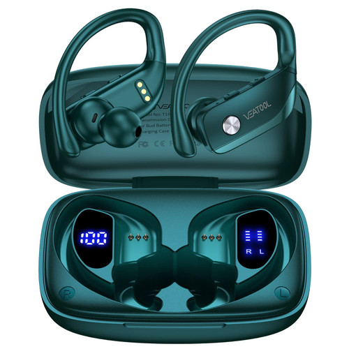 bmanl Wireless Earbuds Bluetooth Headphones 48hrs Play Back Sport Earphones with LED Display Over-Ear Buds with Earhooks Built-in Mic Headset for Workout Green bmanl Wireless Earbuds Bluetooth Headphones 48hrs Play Back Sport Earphones with LED Display Over-Ear Buds with Earhooks Built-in Mic Headset for Workout Green
