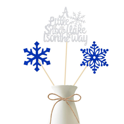 A Little Snowflake is on the Way Centerpiece Sticks, Winter Baby Shower Decorations, Little Snowflake Birthday Party Decoration, Winter Wonderland Gender Reveal Party Supplies Silver Blue 12 Pieces A Little Snowflake is on the Way Centerpiece Sticks, Winter Baby Shower Decorations, Little Snowflake Birthday Party Decoration, Winter Wonderland Gender Reveal Party Supplies Silver Blue 12 Pieces