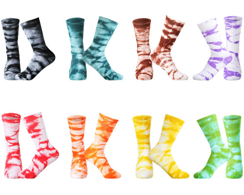 SATINIOR 8 Pairs Tie-Dye Socks Graffiti Novelty Socks Soft Crew Colorful Socks for Women and Men (Casual Style), One Size SATINIOR 8 Pairs Tie-Dye Socks Graffiti Novelty Socks Soft Crew Colorful Socks for Women and Men (Casual Style), One Size