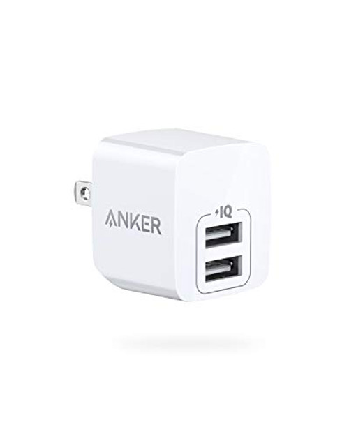 Anker PowerPort Mini Dual Port Wall Charger, Super Compact USB Charger, 2.4A Output & Foldable Plug for iPhone X / 8/7 / Plus, iPad Pro/Air 2 / Mini 4, Samsung, and More