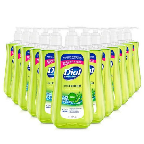 Dial Complete Antibacterial Liquid Hand Soap, Aloe Scent, 11 fl oz, Pack of 12