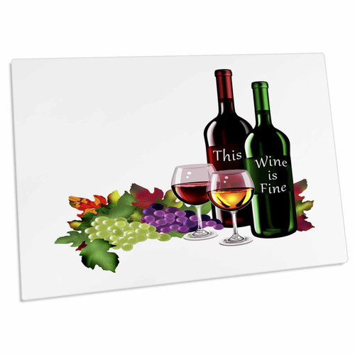 3dRose Fine Wine Bottles, Elegant Wine Glasses and Lovely... - Desk Pad Place Mats (dpd-262351-1)