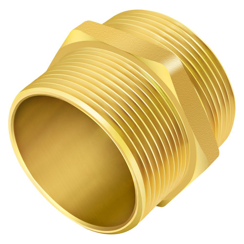 Fire Hydrant Hex Nipple, 2-1/2" NPT x 2-1/2" NST (NH) Male Fire Hydrant Hose Adapter Fitting Double Male Brass Fire Hydrant Connector
