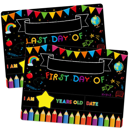 WaaHome First and Last Day of School Board 9''X12'' Double Sided Back to School Sign My 1st Day of Kindergarten Preschool Chalkboard Sign for Kids Girls Boys Back to School Photo Prop Supplies WaaHome First and Last Day of School Board 9''X12'' Double Sided Back to School Sign My 1st Day of Kindergarten Preschool Chalkboard Sign for Kids Girls Boys Back to School Photo Prop Supplies