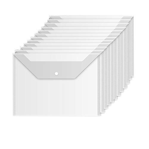 Premium Envelope Wiekyze Poly Envelope 12 Pcs Plastic Document Envelopes with Snap Button Quality Clear Document Folder for A4 Size Premium Envelope Wiekyze Poly Envelope 12 Pcs Plastic Document Envelopes with Snap Button Quality Clear Document Folder for A4 Size