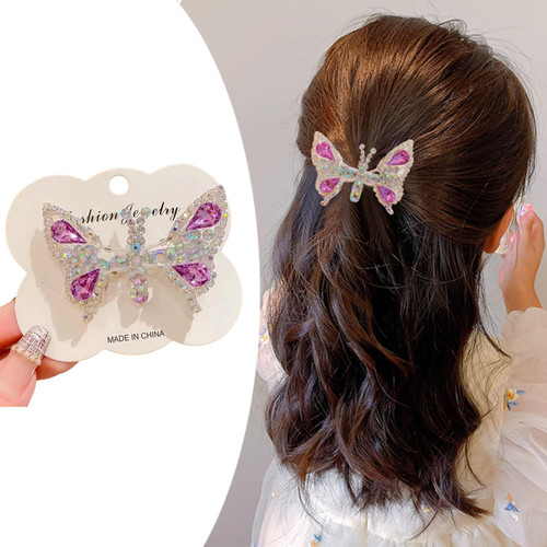 Flying Butterfly Hairpin, 2023 New Moving Flying Butterfly Rhinestone Shiny Hair Clips Barrettes Elegant Metal Side Clip for Women and Girls Purple Flying Butterfly Hairpin, 2023 New Moving Flying Butterfly Rhinestone Shiny Hair Clips Barrettes Elegant Metal Side Clip for Women and Girls Purple