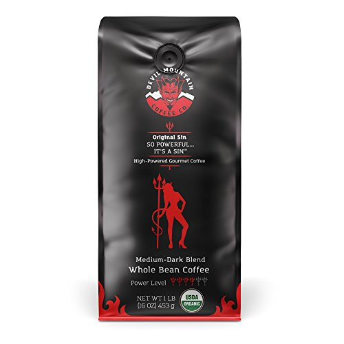 "Original Sin", High-Powered Gourmet Coffee - USDA Certified Organic, Med-Dark (Whole Bean) 16 oz.
