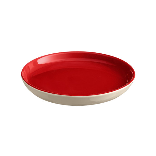 Emile Henry EVERYDAY COLLECTION Ceramic 8" Salad|Dessert Plate, Rouge & Cream