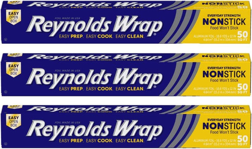 Reynolds Wrap Non-Stick Aluminum Foil (50 Sq Ft, Pack of 3)