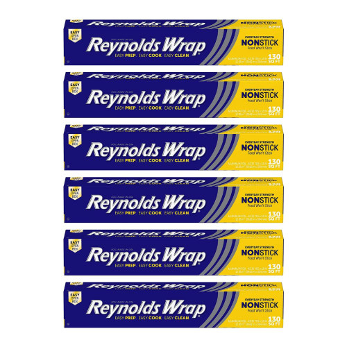 Reynolds Wrap Non-Stick Aluminum Foil (50 Sq Ft, Pack of 6)