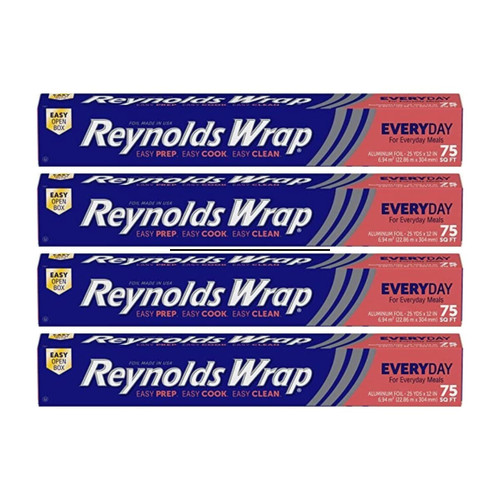 Reynolds Wrap Aluminum Foil 75 sq ft (Pack of 4)