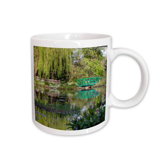 3dRose France, Giverny. View of iconic bridge and lily pond in Monets Garden - Mugs (mug_343730_1)