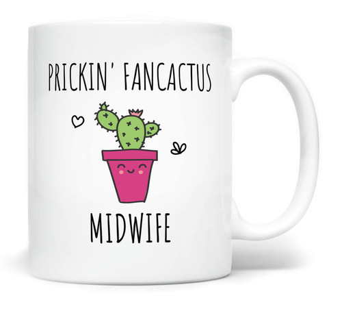 Midwife Coffee Mug Prickin' Fancactus, 11 Fluid ounces