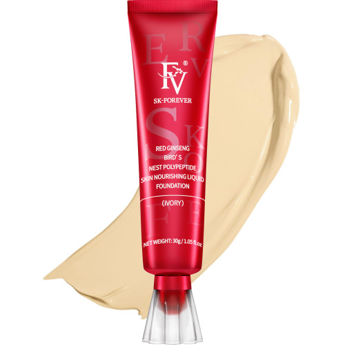 FV Flawless Liquid Foundation, Long Lasting Concealer Face Makeup for Combination & Oily Skin, Oil-Free Foundation Medium Coverage with Matte Finish, Ivory, 30ml