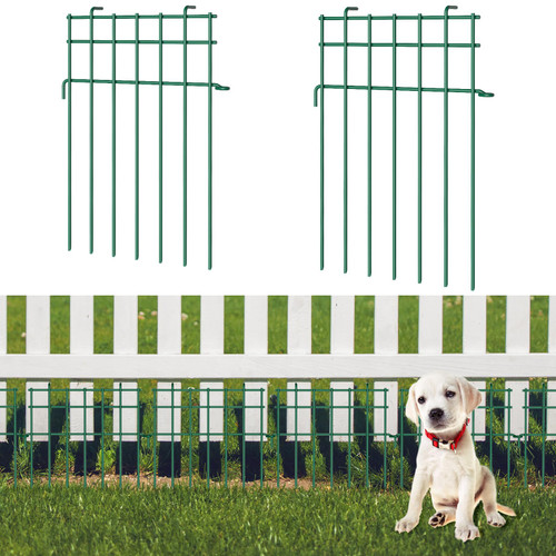 Skcoipsra 25 Pack Garden Animal Barrier Fence, 17in(H) x 27ft(L) Decorative Garden Ground Stakes Fence, Rustproof Metal Fencing for Yard, Dog Rabbits Wire Section Garde Skcoipsra 25 Pack Garden Animal Barrier Fence, 17in(H) x 27ft(L) Decorative Garden Ground Stakes Fence, Rustproof Metal Fencing for Yard, Dog Rabbits Wire Section Garde